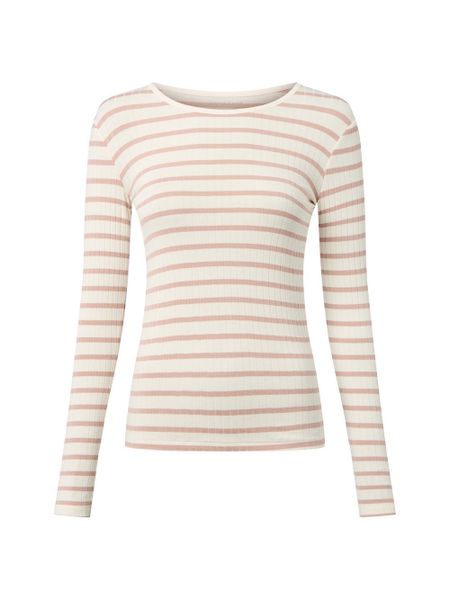 Marie Lund koszulka z długim rękawem Kobiety wiskoza różowy|biały, XS. Białe t-shirty damskie Marie Lund, xs, bez wzorów, z futra, bez kołnierzyka. Za 99.95 zł.
