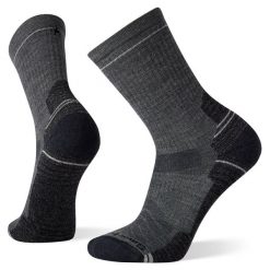 Skarpety Trekkingowe unisex Smartwool Hike Light Cushion Crew Socks. Szare skarpetki męskie Smartwool, bez wzorów, z wełny. Za 99.99 zł.