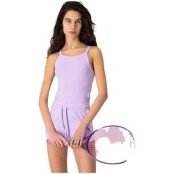Koszulka sportowa damska Champion Tank Top. Fioletowe bluzki sportowe damskie CHAMPION, z bawełny, bez kołnierzyka, bez ramiączek. Za 55.59 zł.