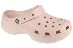 Sandały CROCS CLASSIC PLATFORM CLOG W Nago. Czerwone sandały damskie Crocs, bez wzorów, z gumy, bez obcasa. Za 258.35 zł.