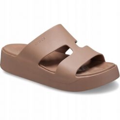 Klapki Dla Dorosłych Crocs Getaway Platform H-strap. Brązowe klapki i japonki męskie Crocs, z materiału. Za 199.99 zł.