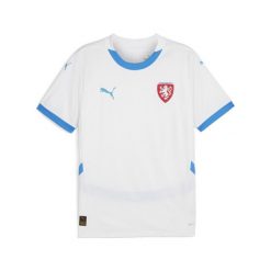 Męska koszulka wyjazdowa reprezentacji Czech w piłce nożnej 2024 PUMA. Białe t-shirty sportowe męskie Puma, m, bez ramiączek, do piłki nożnej. W wyprzedaży za 359.00 zł.
