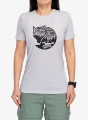 Koszulka z nadrukiem damska Fjallraven Abisko Wool Fox SS. Fioletowe t-shirty damskie Fjällräven, m, bez wzorów, z materiału, bez kołnierzyka. Za 318.99 zł.