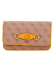 Guess Portfel w kolorze szaroróżowym - 20 x 12 x 5 cm rozmiar: onesize. Brązowe portfele damskie Guess, z aplikacjami, z materiału. Za 232.78 zł.