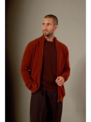 Perfect Cashmere Kaszmirowy kardigan "Cody" w kolorze ceglanym rozmiar: XL. Pomarańczowe kardigany męskie Perfect Cashmere, xl, bez wzorów, z kaszmiru, bez kołnierzyka. Za 434.99 zł.