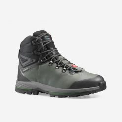 Buty trekkingowe męskie Forclaz MT100 szerokie, skóra, wodoodporne. Brązowe buty trekkingowe męskie FORCLAZ, z kauczuku, przed kolano, bez zapięcia, trekkingowe. Za 469.99 zł.