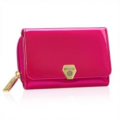 Portfel damski BETLEWSKI BPD-VS-930 ROSE. Czerwone portfele damskie Betlewski, bez wzorów, ze skóry. Za 139.99 zł.
