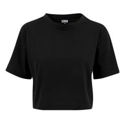 Krótka Koszulka Damska Oversize Crop. Czarne bluzki damskie Urban Classics, xl, bez wzorów, sportowe, bez kołnierzyka, bez ramiączek. Za 55.99 zł.