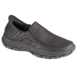 Buty sportowe Sneakersy męskie, Slip-Ins Respected - Elgin. Czarne buty sportowe na co dzień męskie Skechers, bez zapięcia, trekkingowe. Za 449.99 zł.