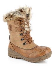 Kimberfeel Kozaki zimowe "Elena" w kolorze jasnobrązowym rozmiar: 37. Brązowe kozaki damskie Kimberfeel, z materiału, z okrągłym noskiem, bez obcasa. Za 304.99 zł.