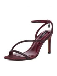 Nine West Sandały CEO-Y3113-1 Bordowy. Czerwone sandały damskie Nine West, bez wzorów, z materiału, bez obcasa, na szpilce. Za 249.99 zł.