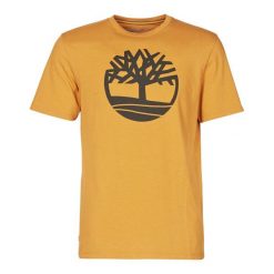 T-Shirt KENN Tree Logo Short Sleeve. Żółte t-shirty męskie Timberland, bez wzorów, bez kołnierzyka. Za 146.25 zł.