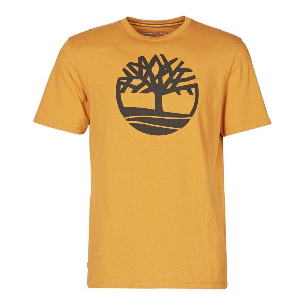T-Shirt KENN Tree Logo Short Sleeve. Żółte t-shirty męskie Timberland, bez wzorów, bez kołnierzyka. Za 148.35 zł.
