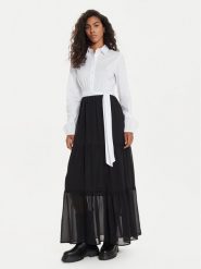 TWINSET Sukienka koszulowa 241TF2034 Czarny Loose Fit. Czarne sukienki damskie Twinset, bez wzorów, z bawełny, bez kołnierzyka, bez ramiączek, koszulowe. Za 819.99 zł.
