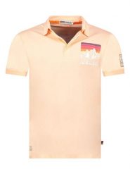 Geographical Norway Koszulka polo "Kumping" w kolorze brzoskwiniowym rozmiar: XXL. Różowe koszulki polo męskie Geographical Norway, xxl, bez wzorów, z bawełny, bez ramiączek. Za 83.42 zł.