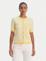 Morgan Kardigan 261-MIRES Żółty Slim Fit. Żółte kardigany damskie Morgan, xs, bez wzorów, z syntetyku. Za 239.99 zł.