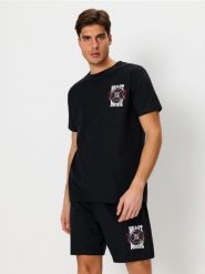 Piżama dwuczęściowa - czarny. Czarne piżamy męskie Sinsay, bez wzorów, z gumy. Za 29.99 zł.