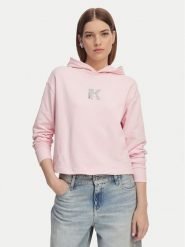 Karl Lagerfeld Jeans Bluza B2W20037 Różowy jasny Regular Fit. Czerwone bluzy bez kaptura damskie Karl Lagerfeld Jeans, l, z bawełny. Za 501.99 zł.