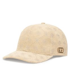 Czapka z daszkiem Guess. Brązowe czapki z daszkiem damskie Guess, z aplikacjami. Za 159.99 zł.