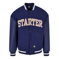 Kurtka Starter Team. Niebieskie kurtki treningowe męskie Starter, m, bez wzorów, z materiału. Za 566.40 zł.