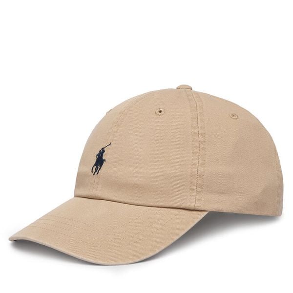 Czapka z daszkiem Polo Ralph Lauren. Brązowe czapki z daszkiem damskie Polo Ralph Lauren, bez wzorów. Za 289.99 zł.