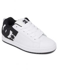 Buty skórzane dla Mężczyzn COURT GRAFFIK. Białe buty sportowe na co dzień męskie DC Shoes, z materiału, bez zapięcia, trekkingowe. Za 369.99 zł.
