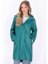 Schmuddelwedda Płaszcz przeciwdeszczowy w kolorze turkusowym rozmiar: M. Niebieskie kurtki przeciwdeszczowe damskie Schmuddelwedda, m, bez wzorów, sportowe. Za 217.99 zł.