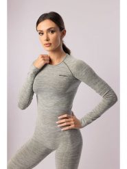 Spaio Koszulka sportowa "Melange" w kolorze khaki rozmiar: XS. Brązowe bluzki sportowe damskie Spaio, xs, bez wzorów, z materiału, bez ramiączek. Za 152.99 zł.