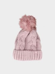 4F Czapka z pomponem damska - różowa S. Czerwone czapki zimowe damskie 4f, z syntetyku. W wyprzedaży za 39.99 zł.