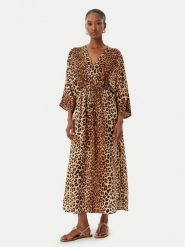 LOLA CASADEMUNT Sukienka letnia LS2616021 Brązowy Relaxed Fit. Brązowe sukienki damskie lola casademunt, na lato, s, bez wzorów, z wiskozy, bez kołnierzyka, bez ramiączek. Za 459.99 zł.