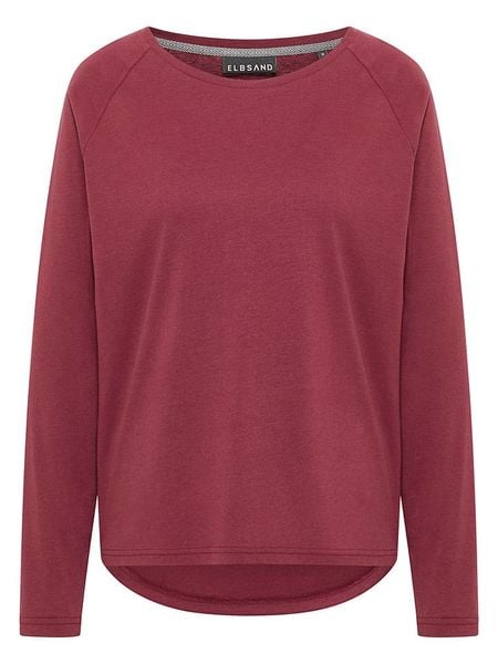 ELBSAND Koszulka "Tinna" w kolorze bordowym rozmiar: M. Czerwone bluzki damskie ELBSAND, m, bez wzorów, bez kołnierzyka, bez ramiączek. Za 100.28 zł.