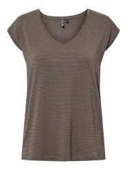 Pieces Koszulka "Billo" w kolorze khaki rozmiar: XS. Brązowe bluzki damskie Pieces, s, bez wzorów, z wiskozy, klasyczne, bez kołnierzyka, bez ramiączek. Za 43.88 zł.