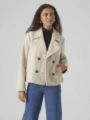 Vero Moda Kurtka przejściowa w kolorze kremowym rozmiar: L. Brązowe kurtki damskie Vero Moda, l, bez wzorów, bez kaptura. Za 188.85 zł.