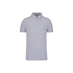 Koszulka polo z dżerseju Kariban. Szare koszulki polo męskie KARIBAN, l, bez wzorów, z bawełny, bez ramiączek. Za 116.00 zł.