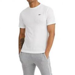 Koszulka sportowa męska Reebok Santo 3P. Białe t-shirty sportowe męskie Reebok, m, z bawełny, bez ramiączek, na fitness i siłownię. Za 102.00 zł.