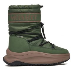 Śniegowce Moon Boot. Zielone buty zimowe męskie Moon Boot, bez zapięcia. Za 899.99 zł.