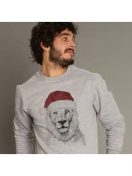 WOOOP Bluza "Santa Lion" w kolorze szarym rozmiar: XXL. Szare bluzy bez kaptura męskie Wooop, xxl, z bawełny. Za 100.99 zł.