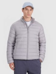 4F Kurtka puchowa z wypełnieniem syntetycznym męska - szara XXL. Szare kurtki męskie 4f, m, bez wzorów, z dzianiny, eleganckie, bez kaptura. Za 229.99 zł.