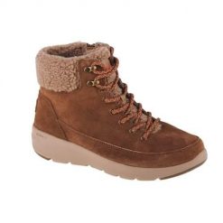 Buty do chodzenia damskie Skechers Glacial Ultra Woodlands. Brązowe buty sportowe na co dzień damskie Skechers, bez wzorów, z materiału, trekkingowe. Za 351.00 zł.