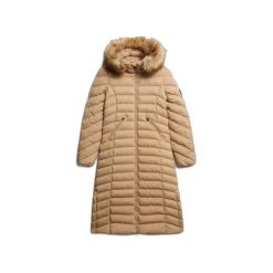Damska długa kurtka Superdry Fuji. Brązowe kurtki damskie Superdry., na zimę, bez wzorów, z puchu, bez kaptura. Za 736.90 zł.