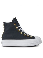 Converse Trampki Chuck Taylor All Star Lift Platform Star Studded A05453C Czarny. Czarne trampki i tenisówki damskie Converse, bez wzorów, z materiału. Za 309.99 zł.