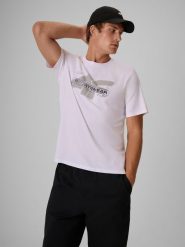 4F T-shirt regular z nadrukiem męski - biały XXL. Białe t-shirty męskie 4f, m, bez wzorów, z bawełny, bez kołnierzyka. Za 69.99 zł.