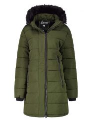 Geographical Norway Płaszcz pikowany "Atruche" w kolorze oliwkowym rozmiar: S. Brązowe płaszcze damskie Geographical Norway, s, bez wzorów. Za 263.53 zł.
