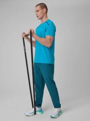 Spodnie treningowe szybkoschnące męskie 4F 4FRSS26TFTRM1411. Niebieskie spodnie materiałowe męskie 4f, bez wzorów, z elastanu. Za 149.99 zł.