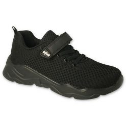 Befado buty sportowe dziecięce na rzep 516Y263 czarne. Czarne buty sportowe chłopięce z tkaniny, bez zapięcia. Za 110.57 zł.
