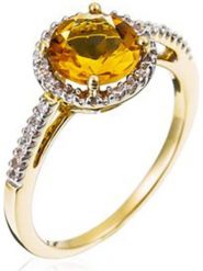 DIAMANTA Złoty pierścionek "Popi Citrine" z diamentami rozmiar: 48. Pomarańczowe pierścionki damskie DIAMANTA, z cytrynem, złote. Za 1,076.21 zł.