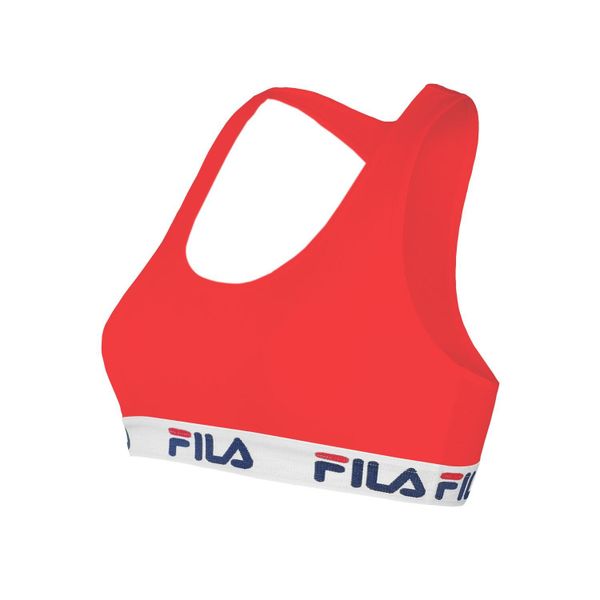 Bawełniany biustonosz damski Fila. Czerwone biustonosze Fila, bez wzorów, z bawełny. Za 127.65 zł.