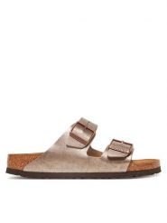 Birkenstock Klapki Arizona 1029439 Brązowy. Brązowe klapki damskie Birkenstock, bez wzorów, ze skóry, bez obcasa. Za 329.99 zł.