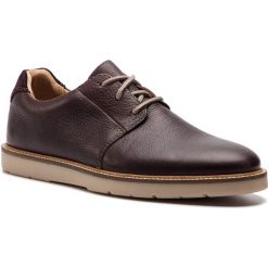 Półbuty CLARKS - Grandin Plain 261419237 Dark Brown Tumbled. Brązowe półbuty męskie Clarks, z materiału, bez zapięcia. Za 299.00 zł.