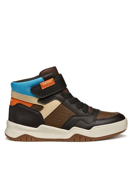 Geox Sneakersy J Perth J367RF 0MEFU C0740 D Brązowy. Brązowe buty sportowe chłopięce Geox, bez wzorów, ze skóry, bez zapięcia. Za 219.99 zł.